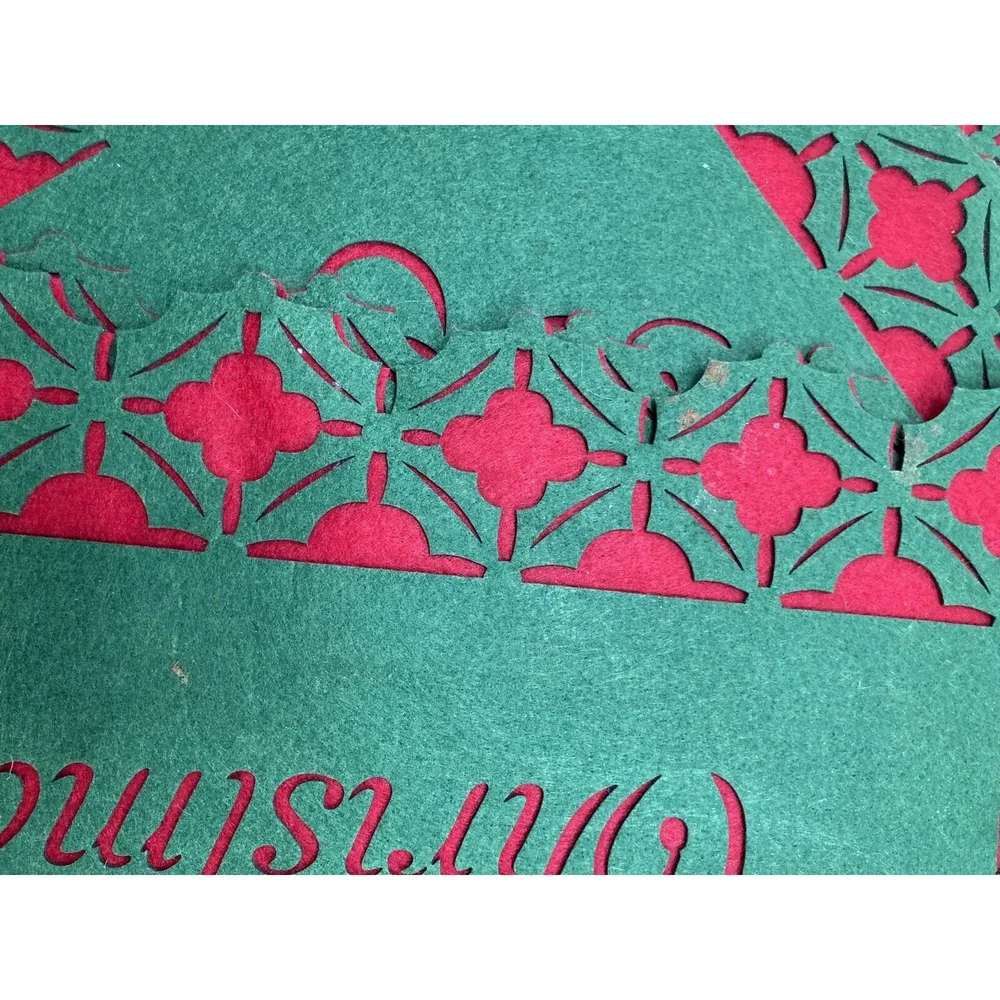 Six Vtg Laser Cut Pier One Felt Placemats‎ Red & White 13 X 18 